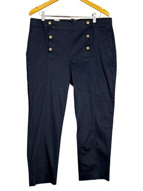 Banana Republic Avery Pants Sz 14 Navy Ankle Straight Mid Rise NWT Stretch